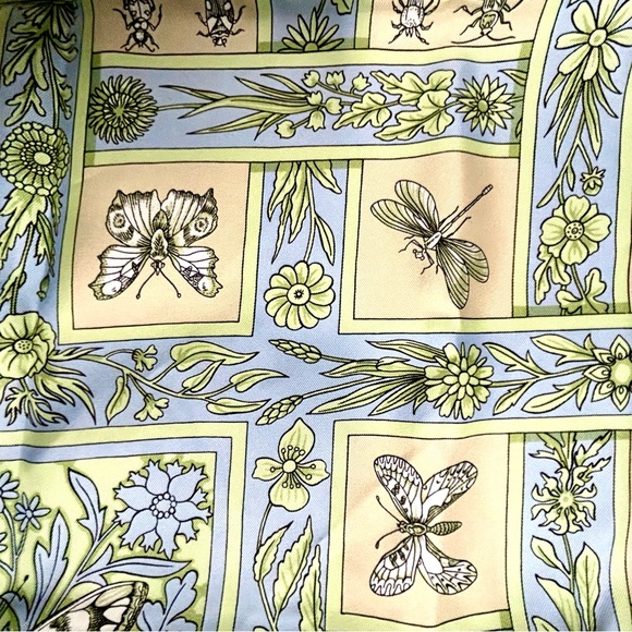 Floral and Insect Patterned Square Scarf - Picture 2 of 4